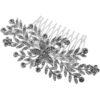 Beauty Pro Bridal Side Comb, Diamantes with Flowers & Leaves