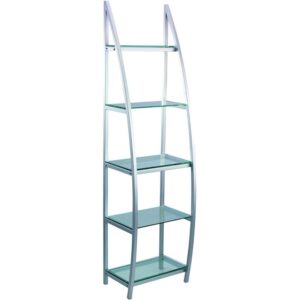 Display Stand Turin, Silver & 5 Glass Shelves