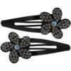 Beauty Pro Spring Clips Black with Strass, 2/Pack