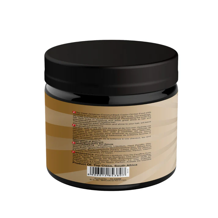 Top Class Jam. Black Castor Oil Hair Food -Coconut 175g - Image 2