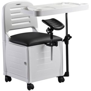 Grey Stool Veneza Manicure/ pedicure, Tray, Legrest & Storage R2