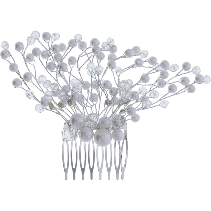 Bridal Side Comb with Pearls & Diamantes